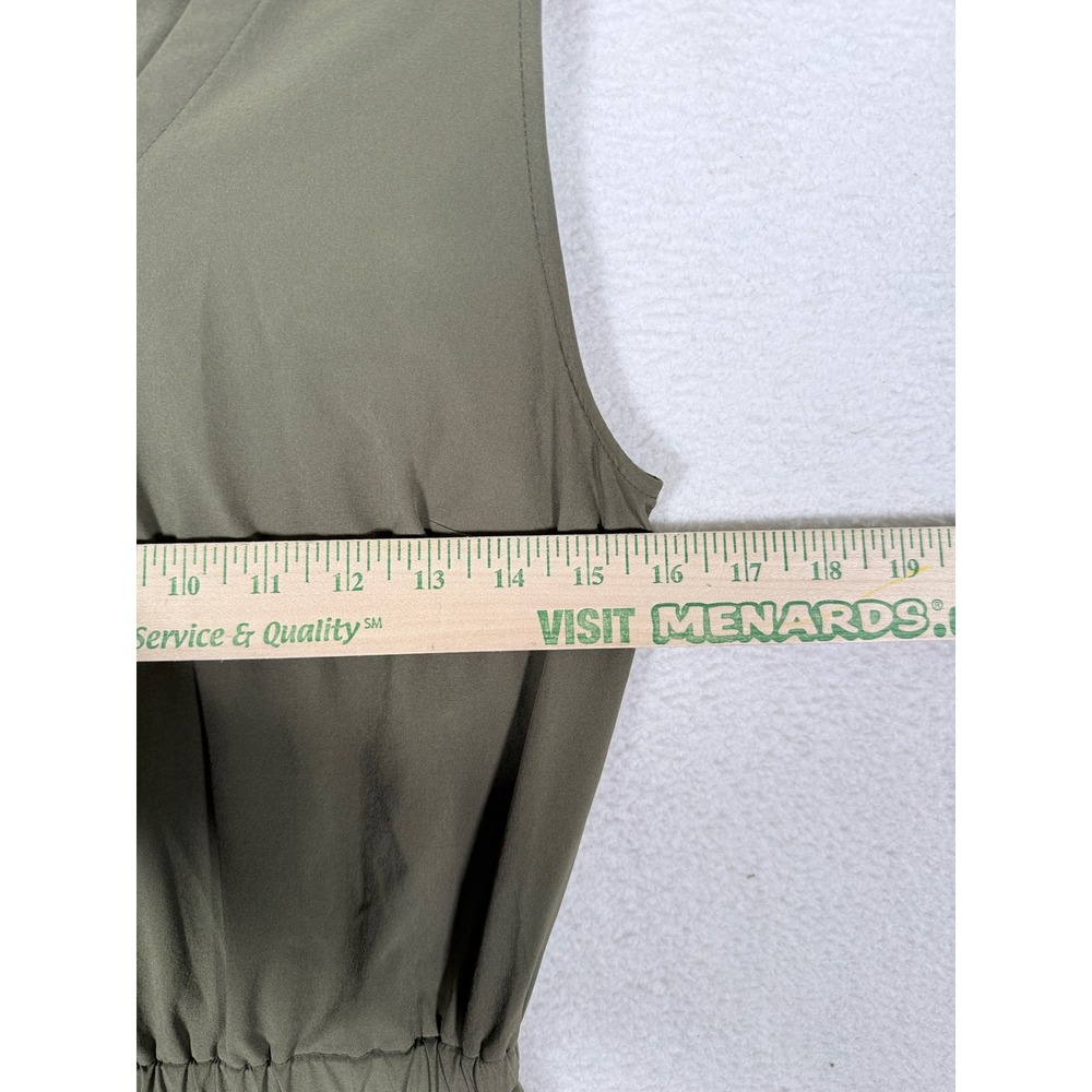 Eddie Bauer Women XS Olive Green Sleeveless V-Neck Elastic Waist Jumpsuit - Picture 10 of 15